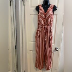 Angie Red and White Striped Jumpsuit